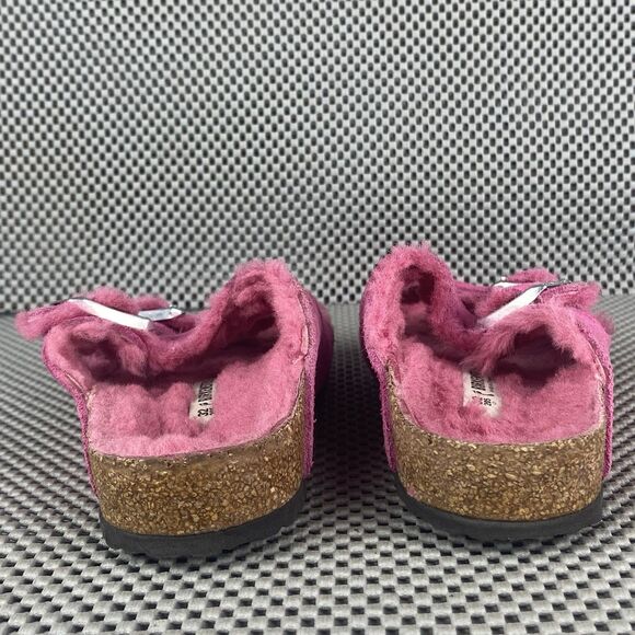 Birkenstock Arizona Shearling Sandals Womens 32 L1 Pink Leather Made In Germany - Picture 8 of 12